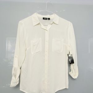 Cream/ Ivory A.N.A. Petite Collar Shirt Size PM